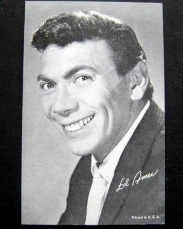 Arcade Exhibit Card 1960s Actor ED AMES with Facsimilie Autograpgh