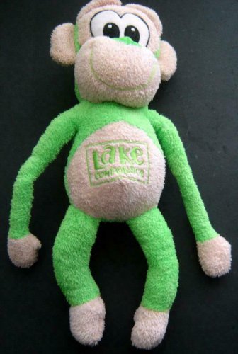 Plush Green MONKEY Lake COMPOUNCE Bristol Ct. Amusement Park SOUVENIR 14" tall
