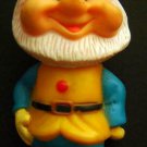 Walt DISNEY Snow White Dwarf HAPPY Rubber Squeaker Figure 5" Tall Hong Kong