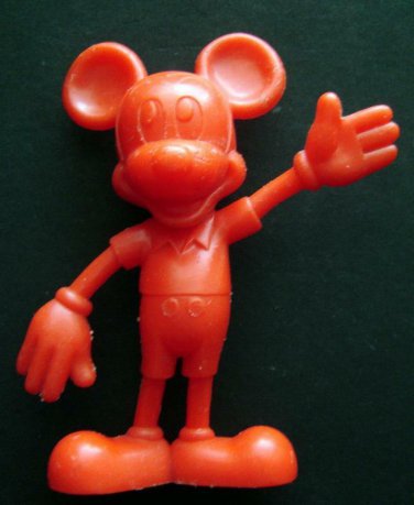 Vintage 1972 Marx Mickey Mouse Red Plastic 6" Figure