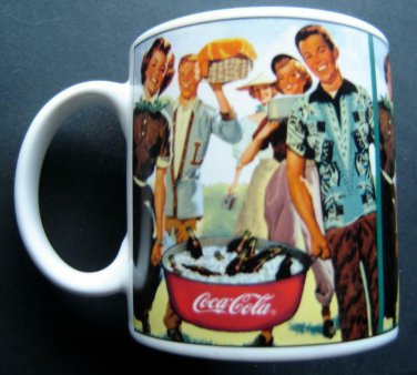 Coca-Cola Sakura Stoneware Coffee Mug Cup 12 oz Picnic Graphics