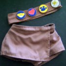 BABW Build A Bear Workshop Brownie SCOUT Sash  with 4 Badges & Skort Shorts