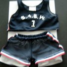 BABW #1 Build A Bear Workshop Basketball Uniform Jersey & Shorts Red White Blue