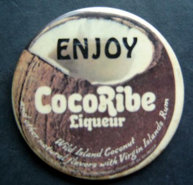 Enjoy Coco Ribe Liqueur Advertising PIN 3" Wild Island Coconut