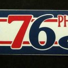 Phladelphia 76ers Basketball Bumper Sticker 11 1/4" x 3" Trench Mfg. Made in USA