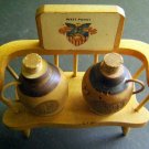 Vintage WOOD Salt & Pepper SHAKERS Jugs on Bench WEST POINT NY