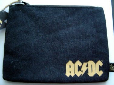 AC/DC Music Group Black Make Up Cosmetic Pouch Utility Bag Purse Clutch Rock