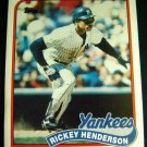 1989 Topps BASEBALL Card # 380 2 Pocket Folder NY YANKEES Rickey HENDERSON
