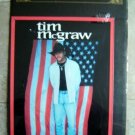 TIM MCGRAW with Flag Embossed Metal Lithographed Art  SIGN 11 3/4" x 16 3/4" MIP