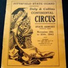 Pittsfield State Guard Daly & Collins Continental CIRCUS PROGRAM Nov 1943 Orange
