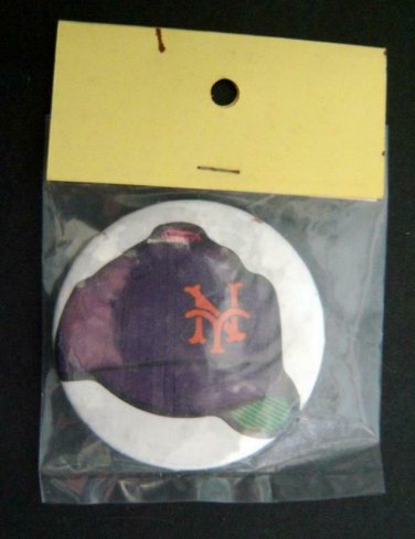 New York METS Baseball Cap Logo Baseball Metal MAGNET 2 1/4"