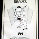 1974 KINGSTON BRAVES Minor League Program Booklet Hudson Valley NY Rookie League