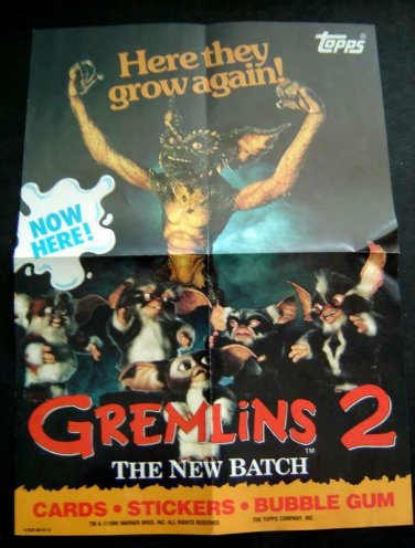 1990 GREMLINS 2 The New Batch Movie POSTER Insert Topps Card Boxes 10" x 14"