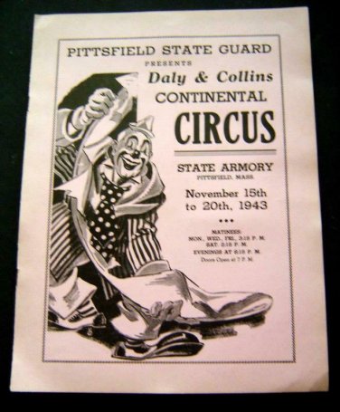 Pittsfield State Guard Daly & Collins Continental CIRCUS PROGRAM Nov 1943 Pink