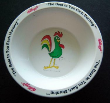 KELLOGG'S Corn Flakes Rooster Advertising Plastic Cereal BOWL Dish