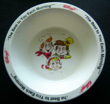 KELLOGG'S Rice Krispies Snap Crackle Pop Advertising Plastic Cereal BOWL Dish