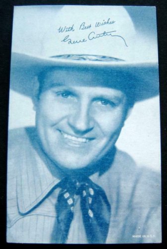 Arcade Exhibit Card 1960s Western Actor Gene AUTRY Close Up Fac. Autograph