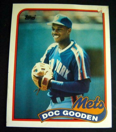 1989 Topps BASEBALL Card # 30 2 Pocket Folder NY METS Dwight GOODEN