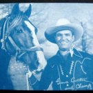 Arcade Exhibit Card 1960s Western Actor Gene AUTRY and CHAMP Fac. Autograph Face