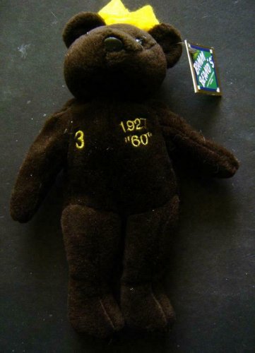 1998 Bamm Beano Babe RUTH # 3 Brown Beany Bear Yellow Crown Salvino with Tag