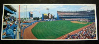 NY METS Shea Staium Left Field Corner POST CARD Art Andy Jurinko Goff Inc 3 x 9