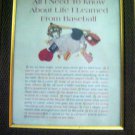 Humorous Framed SIGN "All I Need to Know About Life I Learned From Baseball "