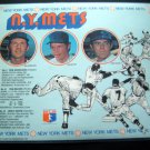 1976 New York METS Baseball Plastic Blue PLACEMAT Seaver Grote & Harrelson