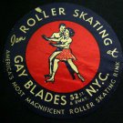 1950s GAY BLADES ROLLER SKATING Rink Bway New York City DECAL Sticker