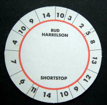 Cadaco All-Star Baseball Game Disk Bud HARRELSON Shortstop
