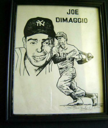 Joe DIMAGGIO Baseball Litho Print ART Original Signature - Artist Bernice Baglot