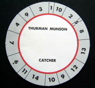 Cadaco All-Star Baseball Game Disk Disc Thurman MUNSON Catcher Light Lettering