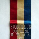 Somonauk Ill. Camp No. 216 M. W. of A. PIN RIBBON Badge In Memorium 2 Sided