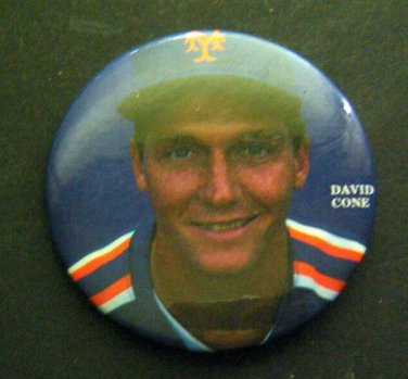 David CONE Pitcher New York METS Baseball PIN 3" 1980's