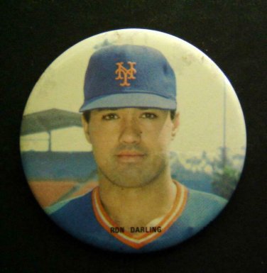 Ron DARLING Pitcher New York METS Baseball PIN 3" 1980's