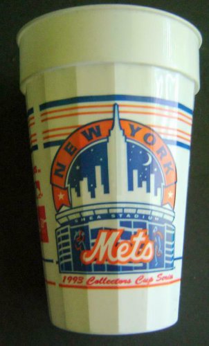1993 NY METS SHEA Stadium Baseball Coca Cola Plastic CUP Harry Stevens 5 1/2"