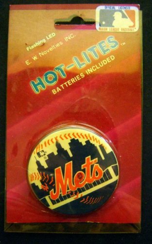 RARE New York METS Skyline Baseball PIN 2 1/4" 1984 Hot Lites Flashing LED