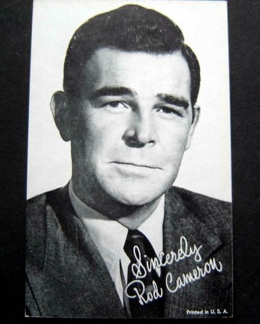 Arcade Exhibit Card Actor Rod CAMERON Facsimilie Autograph