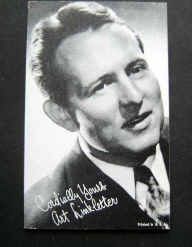 Arcade Exhibit Card Actor Art LINKLETTER with Facsimilie Autograph