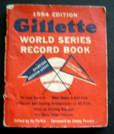 1954 Edition WORLD SERIES Record Book Baseball Gillette 3" x 4" Stadium Diagrams