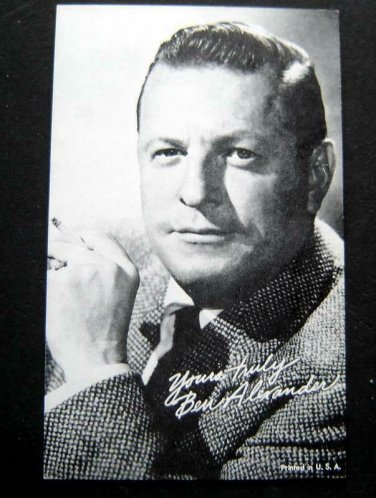 Arcade Exhibit Card Actor BEN ALEXANDER Facsimilie Autograph