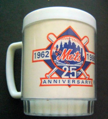 1962-1986 25th Anniversary NY METS White Plastic Cup with Handle