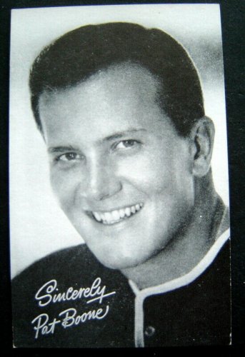 Arcade Exhibit Card 1950s Rock & Roll Singer Pat BOONE with Facsimilie Autograph