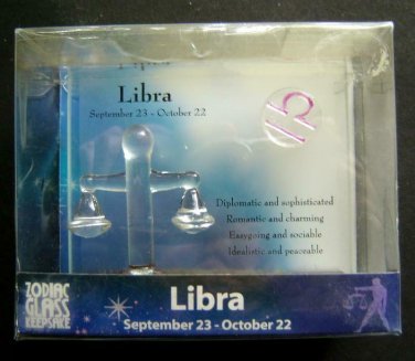 LIBRA  September 23 - October 22 ZODIAC Glass Keepsake Novelty Gift in Box
