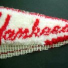 New York YANKEES Baseball Latch Hook Red & White Mini Pennant Unfnished 14" x 8"