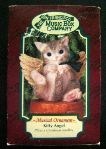 San Francisco Music Box Co Musical Christmas Medley ORNAMENT Kitty Angel 1996