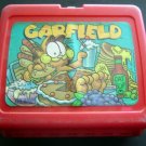 GARFIELD the Cat Red Plastic LUNCH BOX No Thermos