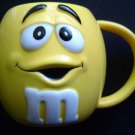 YELLOW M & M Large Mug CUP Large 3 3/4" Tall by 3" Wide Galerie