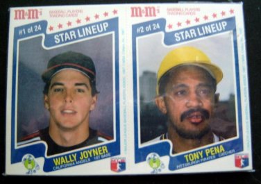 1987 M & M's Mars 12 2-Card Panels (24 Baseball Stars Cards) Complete SET