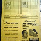 1954 BASKETBALL Boston CELTICS vs Rochester ROYALS + Globetrotters Score SHEET