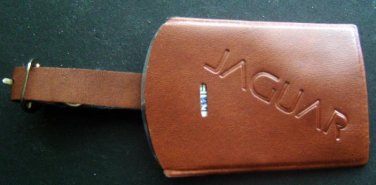 JAGUAR Brown KEY FOB ID LUGGAGE TAG Buckle Strap Closure.5" by 2 1/4"